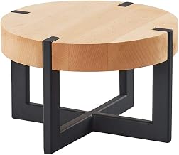 Round Maple Riser – 9.5DIA x 6H – Maple Top with Black Painted Metal Base