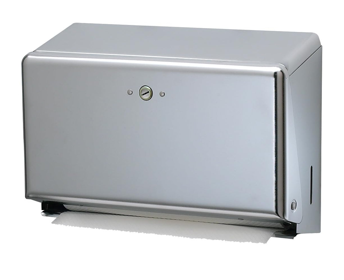 Mini C-Fold/Multifold Commercial Towel Dispenser by Carlisle FoodService Products – 250 Multifold/150 C-Fold, Stainless Steel, Chrome, Model T1950XC