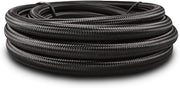 Vibrant -12 AN Black Nylon Braided Flex Hose w/ PTFE Liner (5 Foot Roll)