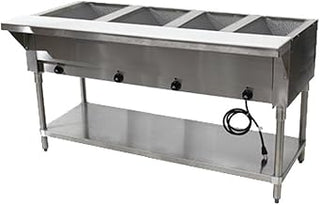 Advance Tabco 120V Electric Hot Food Table, 4 Wells, Stainless Steel Top, Silver, 62-7/16"W x 30-5/8"D x 34-3/8"H