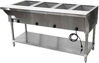 Advance Tabco 120V Electric Hot Food Table, 4 Wells, Stainless Steel Top, Silver, 62-7/16"W x 30-5/8"D x 34-3/8"H