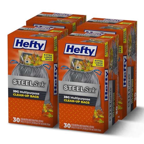 Hefty 30 Count (Pack of 4) / Gray / 39.0 gallons Trash Bags