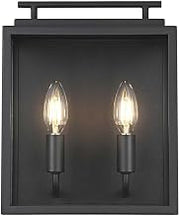 Valentin Two Light Outdoor Wall Sconce Black