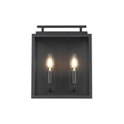 Valentin Two Light Outdoor Wall Sconce Black by Lighting Design – 8.2", Iron, Black