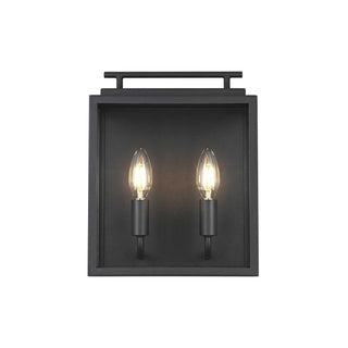 Valentin Two Light Outdoor Wall Sconce Black by Lighting Design – 8.2", Iron, Black