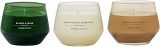 Yankee Candle Studio Candles with Essential Oils, Aromatic Woods Variety Pack, Balsam & Cedar, White Spruce & Grapefruit, Amber & Sandalwood, 10 Ounce (Pack of 3)
