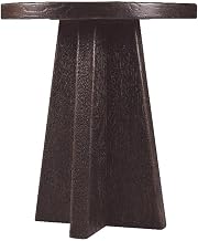 Hooker Driftwood Round-Top Pedestal End Table in Black Wood Furniture
