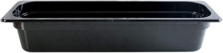 Thunder Group PLPA8124LBK Food Pan, 1/2 Size Long, 4" deep, Shatter and Scratch Resistant, Dishwasher Safe, Polycarbonate, Black, NSF, Pack of 6
