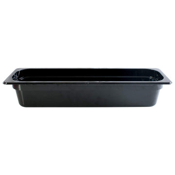 Food Pan by Thunder Group – Half Size, Polycarbonate, Black, Pack of 6, Model PLPA8124LBK