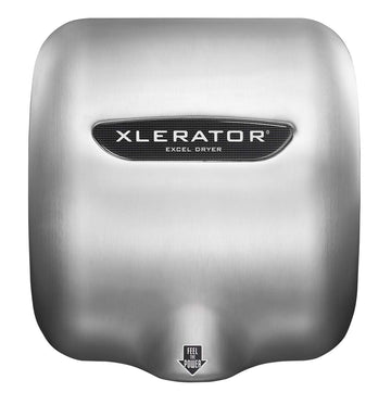 XL-SB Automatic High Speed Hand Dryer with Brushed Stainless Steel Cover and 1.1 Noise Reduction Nozzle by XLERATOR – 12.5 amps; 110 volts, Metal, Model 304161A