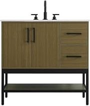 Elegant Kitchen and Bath 36" Single Bathroom Vanity in Chestnut Brown