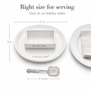 Mud Pie Cranberry Can Serving Dish Set, Ceramic, White