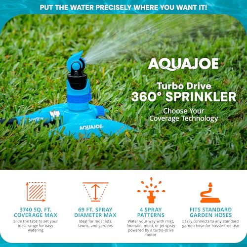 Aqua Joe w/ Lie-Flat Metal Base for Any Landscape / Promo Kit / 1 Sprinklers