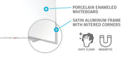 Ghent Satin/ White / 48"W x 120"H / Aluminum Frame Dry Erase Boards