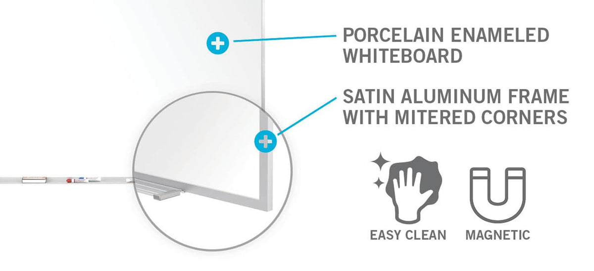Ghent Satin/ White / 48"W x 120"H / Aluminum Frame Dry Erase Boards