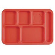 Red Six-Compartment Cafeteria Tray by HUBERT – Red, Model 97007