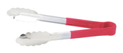 9" Utility Tong with Pp Hdl (Red) by Winco – 9-Inch, Stainless Steel, Red, Model UTPH-9R