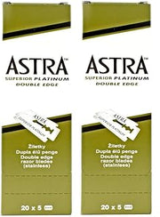 Razor Blades Club Astra Green Double Edge Safety Razor Blades, 200 Count - Compatible with Most Standard DE Razors