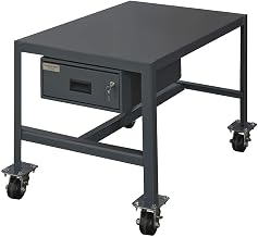Durham Steel Mobile Medium Duty Machine Table with Drawer, MTDM243618-2K195, 1 Shelves, 2000 lbs Capacity, 36" Length x 24" Width x 18" Height