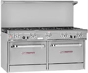 Southbend 4601DD-5L 60" Ultimate Restaurant Gas Range w/ 7 Standard Burners, 2 Pyromax Burners Rear Left & (2) Standard Ovens