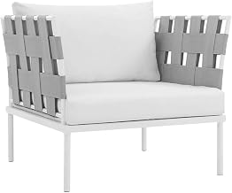 White Aluminum Armchair for Outdoor Lounge, Stylish and Durable Patio Seating, Weather-Resistant Construction, Comfortable 32-Inch Height