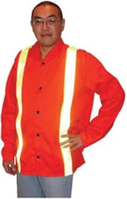 Tillman 6230DRT 9 oz FR Cotton Flame Retardant Jacket Orange With Yellow Reflect
