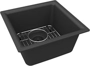 Elkay ELG1616MB0C Quartz Classic 15-3/4" x 15-3/4" x 7.7, Single Bowl Dual Mount Bar Sink Kit, Matte Black