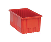 Dividable Grid Storage Container by QUANTUM STORAGE SYSTEMS – 17L x 11W x 8H, 1436.0 cubic_inches, Plastic, Red, Pack of 8