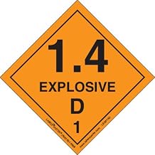 Labelmaster LEXP14D Explosive 1.4 D Label, Paper, Made in the U.S.A, 4" x 4" (Pack of 500)