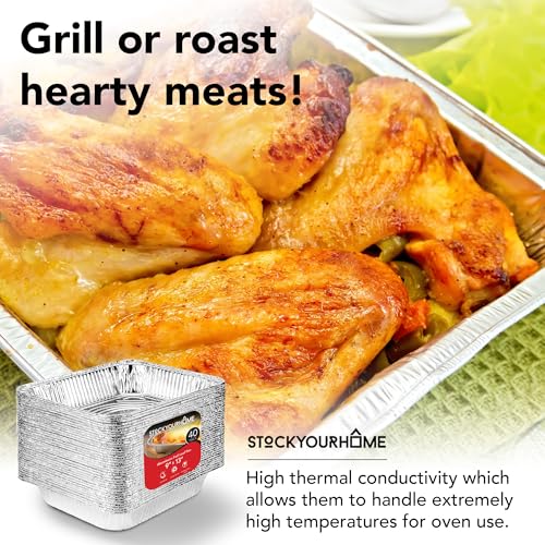 Stock Your Home 40 Pack / Silver / 96.0 ounces Disposable Cookware