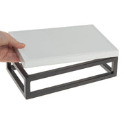 Black Display Riser with White Top - 3 1/5" H by HUBERT – Metal, Black, Model 39035+94697