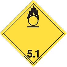 Labelmaster IPV6 Oxidizer Hazmat Placard, International Wordless, Permanent Vinyl (Pack of 25)