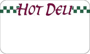 HUBERT Deli Tag Write on Style with Green Checks White Heat Resistant Merchandising Tag - 3 3/4 L x 2 1/4 H, 12/Bag
