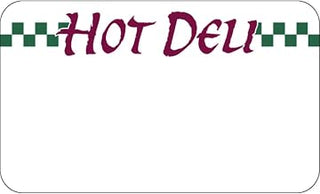 HUBERT Deli Tag Write on Style with Green Checks White Heat Resistant Merchandising Tag - 3 3/4 L x 2 1/4 H, 12/Bag