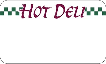 HUBERT Deli Tag Write on Style with Green Checks White Heat Resistant Merchandising Tag - 3 3/4 L x 2 1/4 H, 12/Bag