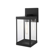 Peter One Light Outdoor Wall Sconce Black by Lighting Design – Iron, Black, Model OD413W18BK