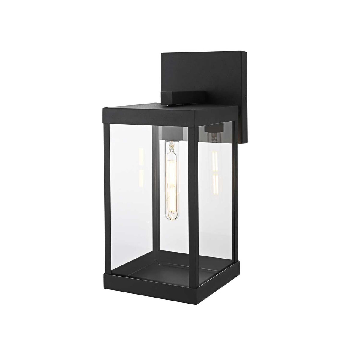 Peter One Light Outdoor Wall Sconce Black by Lighting Design – Iron, Black, Model OD413W18BK