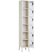 Global Industrial 6-Tier 6 Door Clear View Locker – Digital Lock, 12" Wx15 Dx78 H, Tan, Unassembled