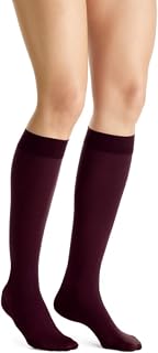 JOBST Opaque Knee High with SoftFit Technology Band, 15-20 mmHg Compression Stockings, Closed Toe, Large, Cranberry