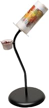 Black Steel Pebble Finish Curved Roll Bag Holder Floor Stand - 39"H