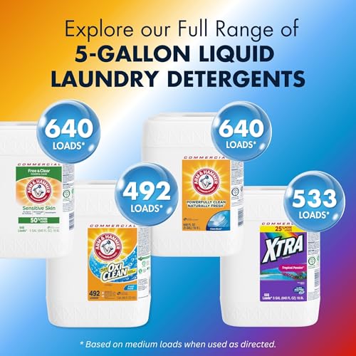 ARM & HAMMER 640 Fl Oz (Pack of 1) / Free & Clear Sensitive Skin / 1 Liquid Detergent