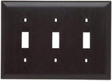 Legrand Pass & Seymour TP3BK Trademaster Mid-Size Unbreakable Nylon Wall Plate, 3 Gang, Three Toggle Cover, Black (1 Count)