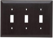 Legrand Pass & Seymour TP3BK Trademaster Mid-Size Unbreakable Nylon Wall Plate, 3 Gang, Three Toggle Cover, Black (1 Count)