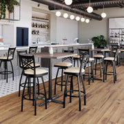 Flash Furniture Tan Vinyl Seat/Black Metal Frame / Set of 1 / Traditional Barstools