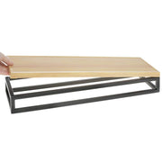 Black Display Riser with Butcher Block Top - 3 1/5" H by HUBERT – Metal, Black, Model 33037+40377