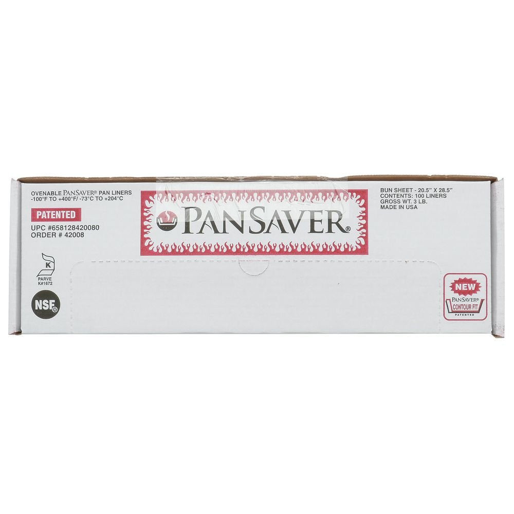 Pansaver 42008 Disposable Pan Liners Fits 25-1/2"Wx17-1/2"D Bun Pans by HUBERT – 26" x 18", Plastic, Clear, Pack of 100, Model 658128420080