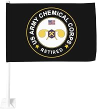 US Chemical Corps Retired 12x18 Inch Car Flag Tear-Resistant Polyester All-Weather Use Flag Only No Pole Included5