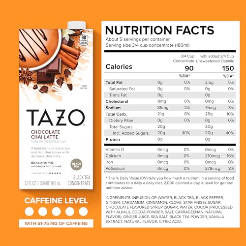TAZO Chocolate, Chai, Iced Passion / 32 Fl Oz (Pack of 3) / 3 Chai