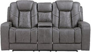 Steve Silver Daniel Triple Power Leather Theater Love Seat in Gray