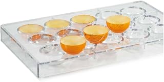 Martellato Clear Polycarbonate Chocolate Mold, Bowl 40mm Diameter x 18.5mm High, 15 Cavities
